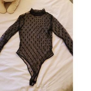 Mesh Polka dot bodysuit